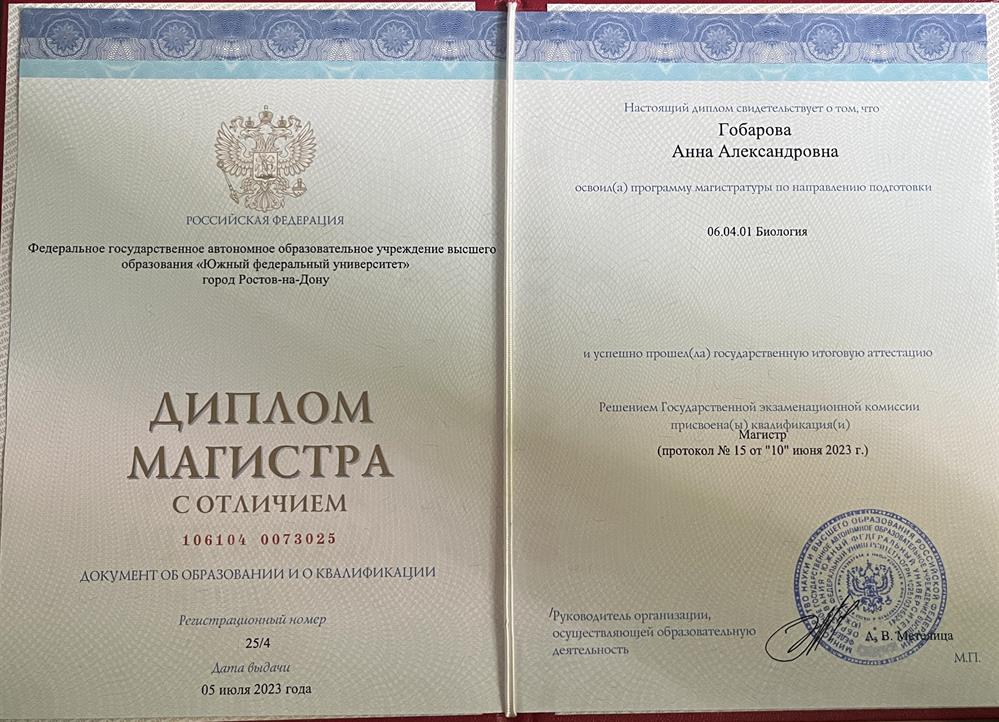 Диплом магистра