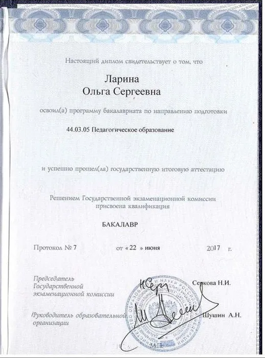 Диплом бакалавра