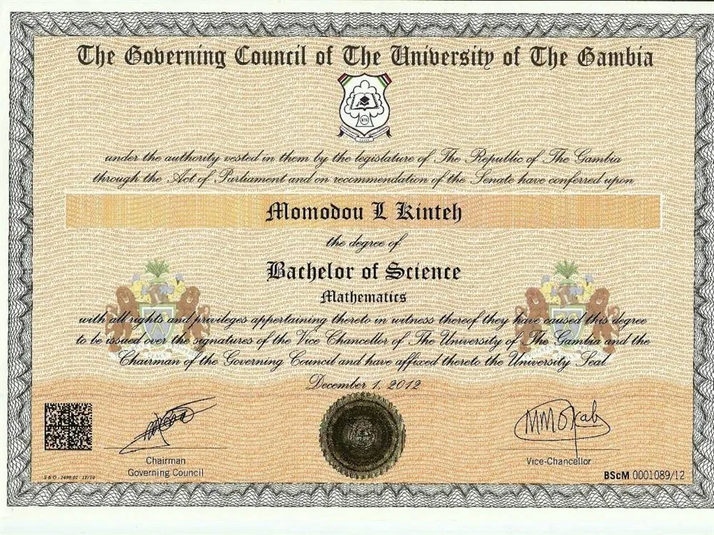 BsC certificate