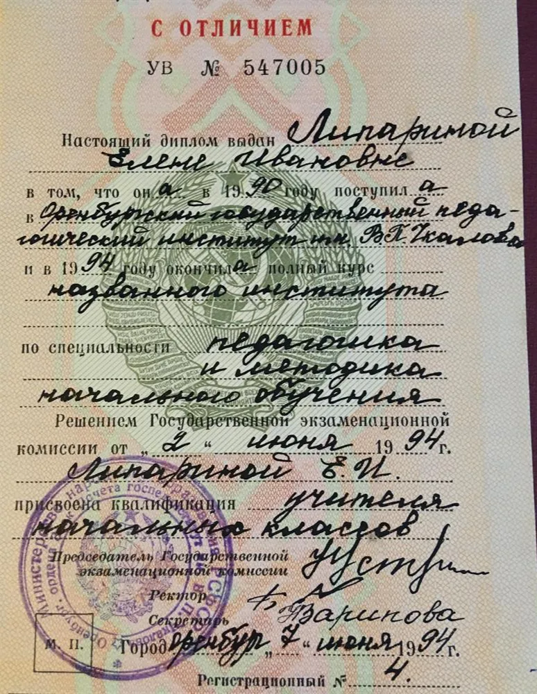 Диплом об образовании 