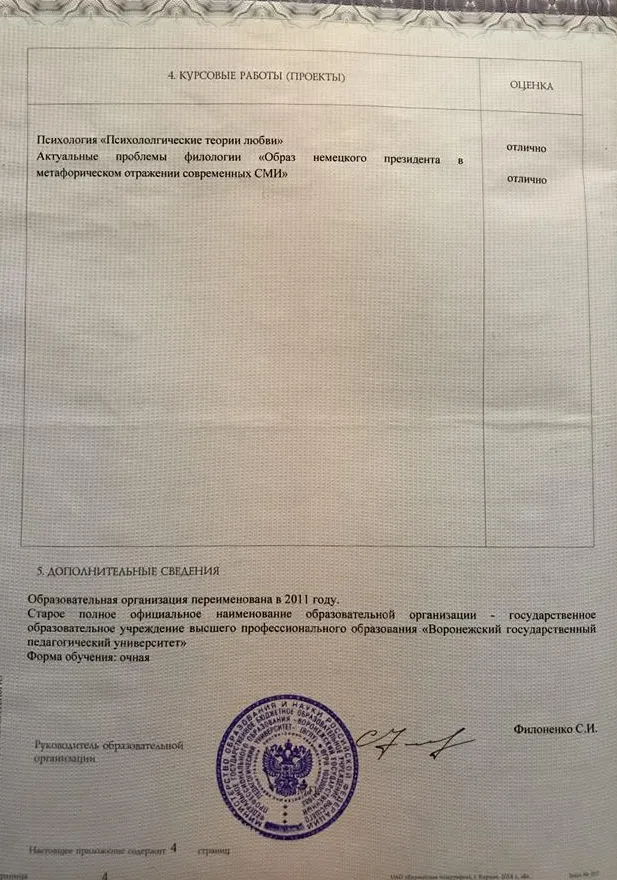 Приложение к диплому 