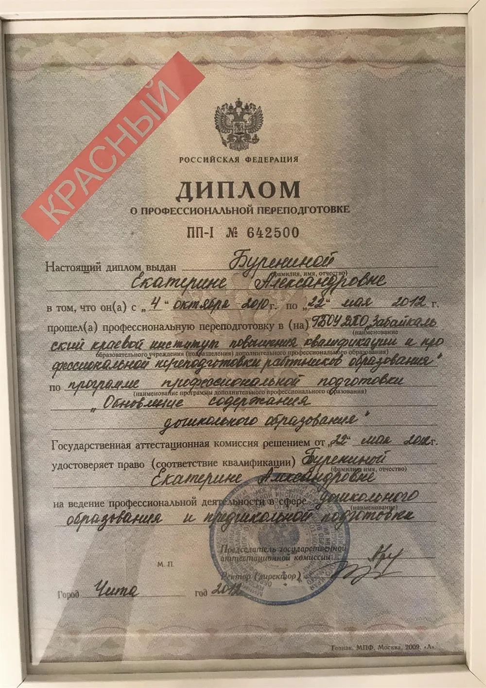 Педагог дошкольного образования и предшкольной подготовки 