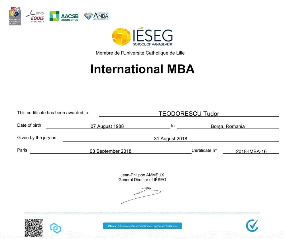 Диплом MBA