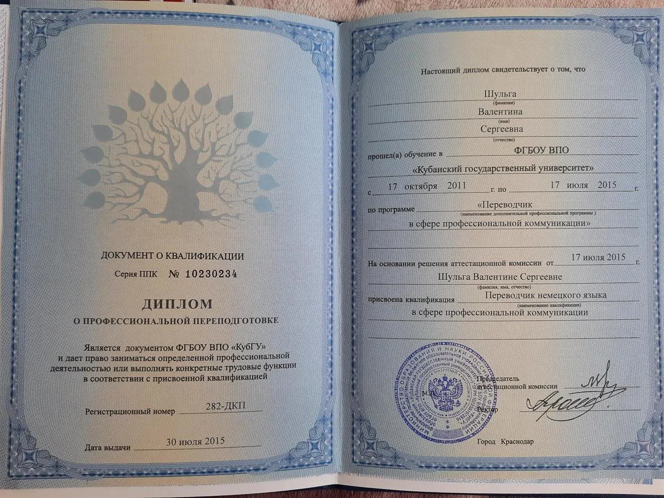 Диплом (переводчик в проф. коммуникации)