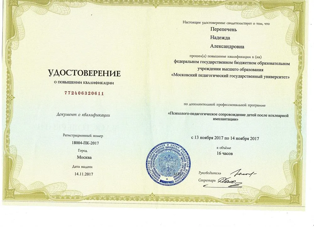 Сопровождение детей ОВ после кохлеарной имплантации