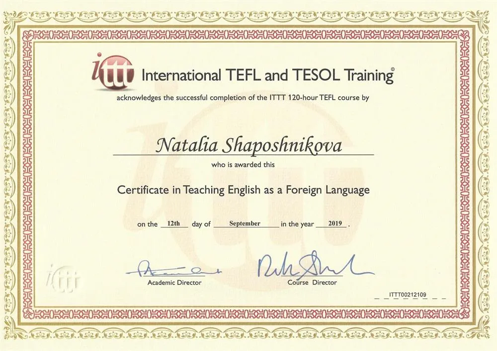 TEFL Certificate