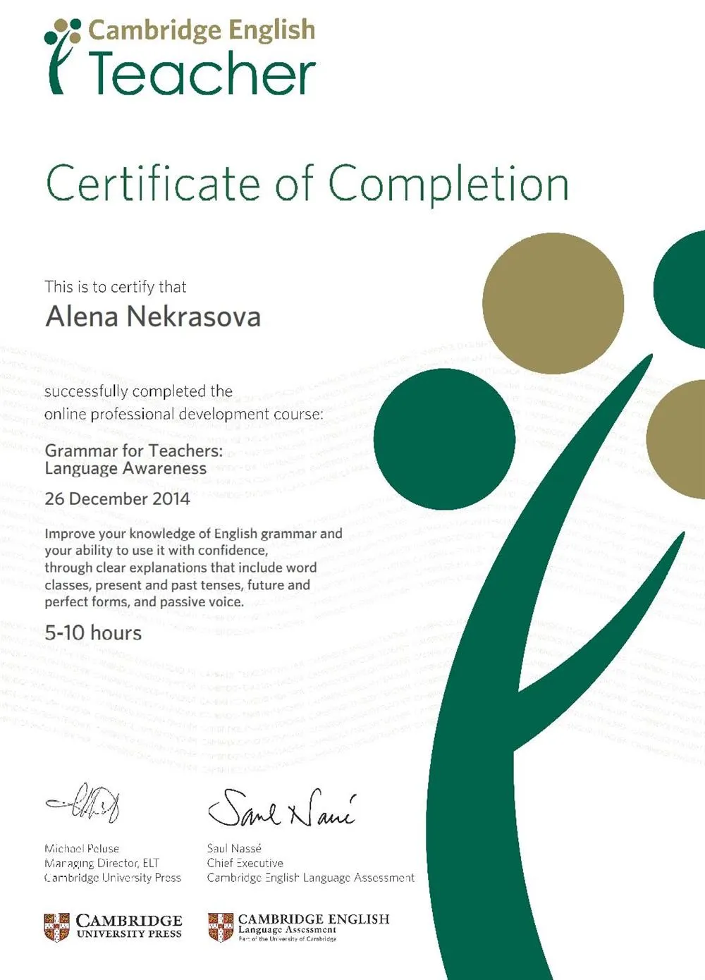 Cambridge Certificate