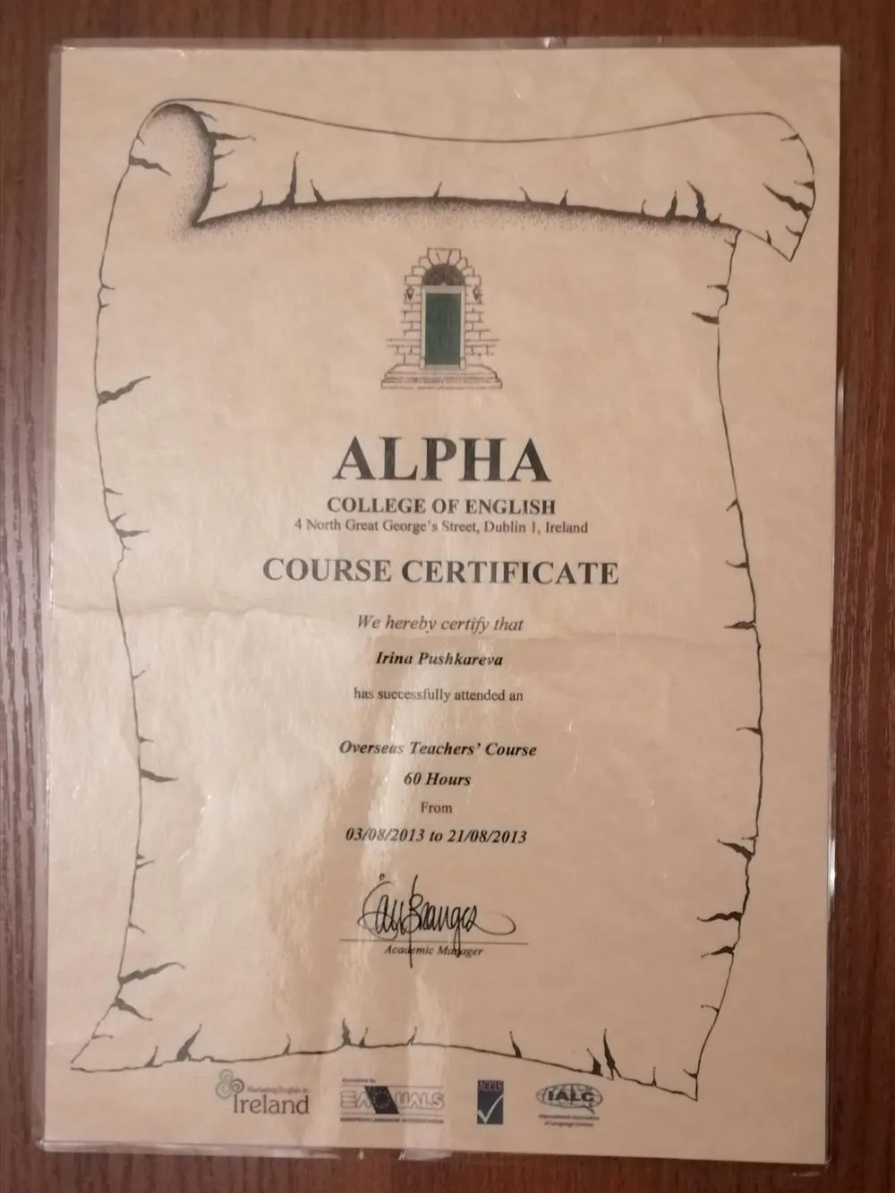 Teachers' Course - Dublin 