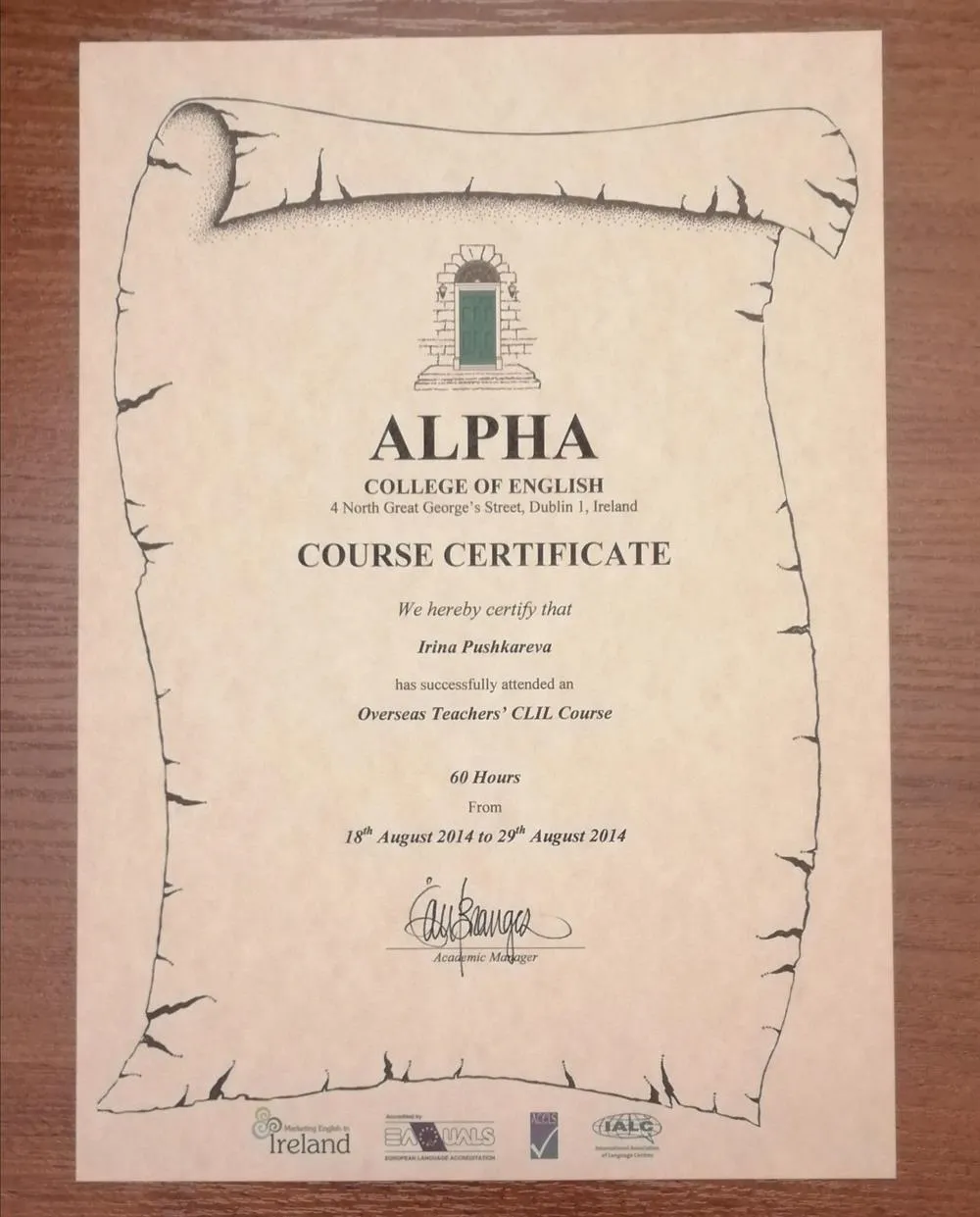 Teachers'Couse - Dublin - CLIL