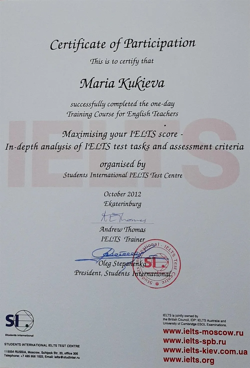 IELTS Training Course