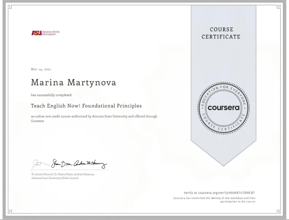 TESOL (COURSE 1) ARIZONA STATE UNIVERSITY 
