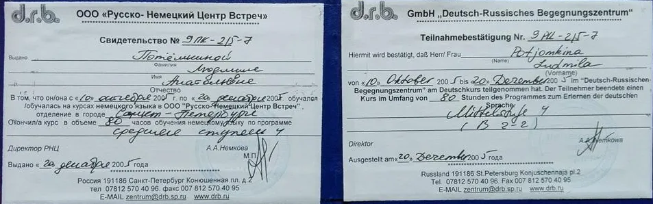 Свидетельство