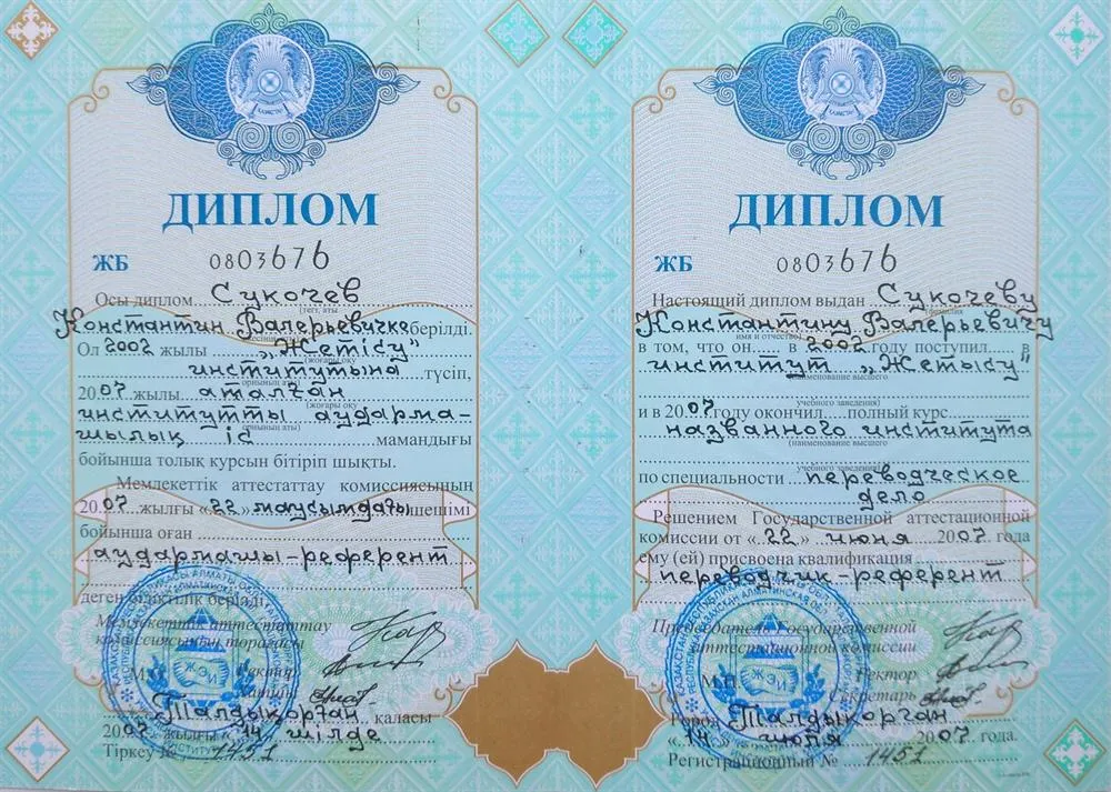 Диплом об окончании университета