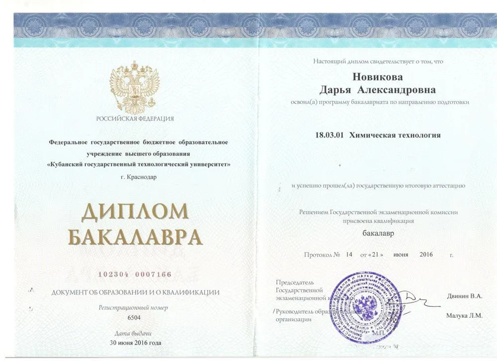 Диплом бакалавра