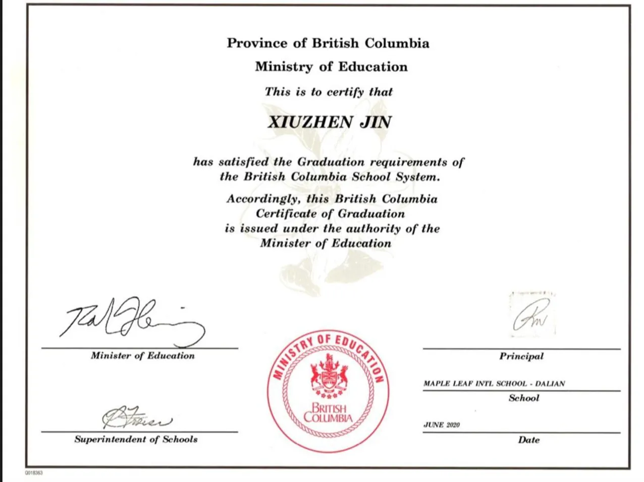 British Columbia Secondary School Diploma