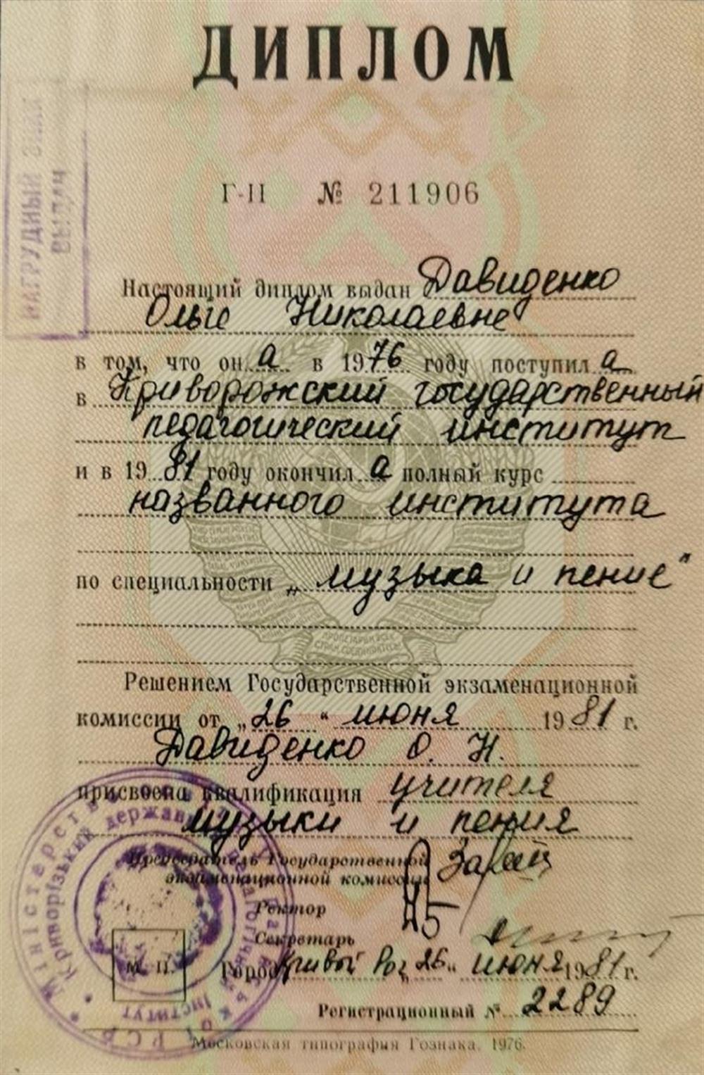 Диплом пед.институт
