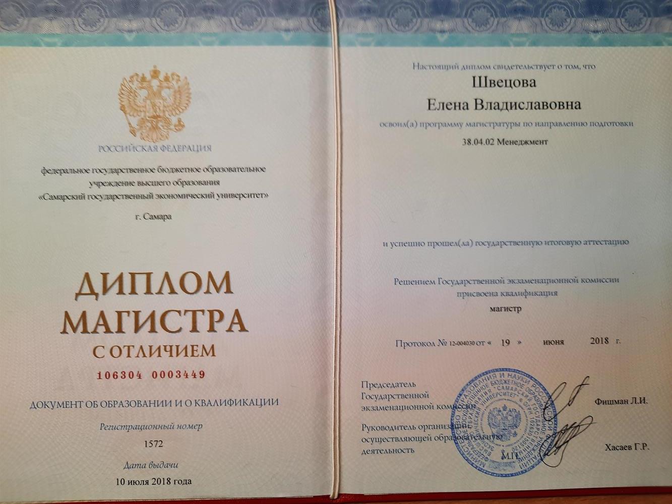 Диплом магистра