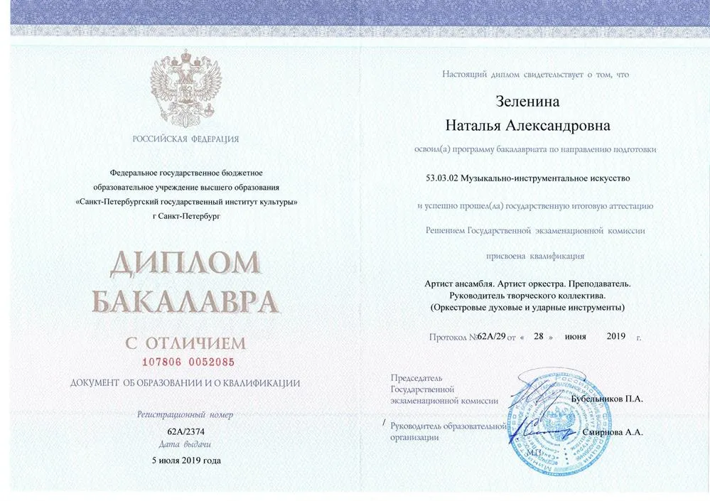 Диплом Бакалавра