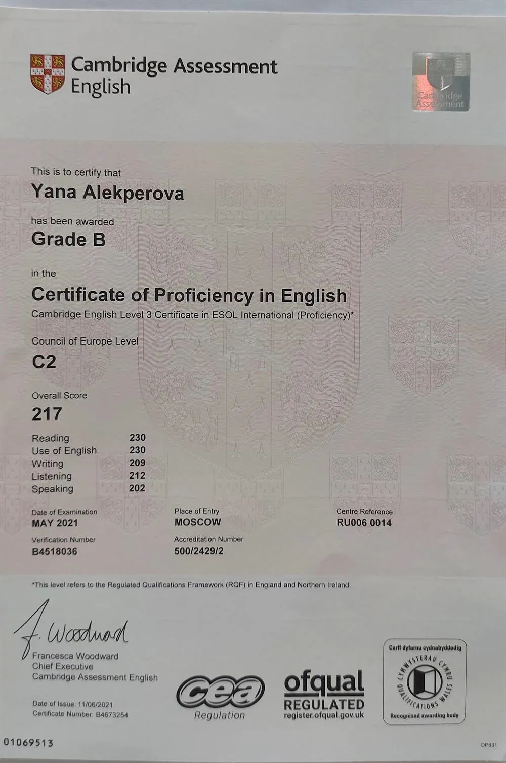 Cambridge Certificate of Proficiency in English 