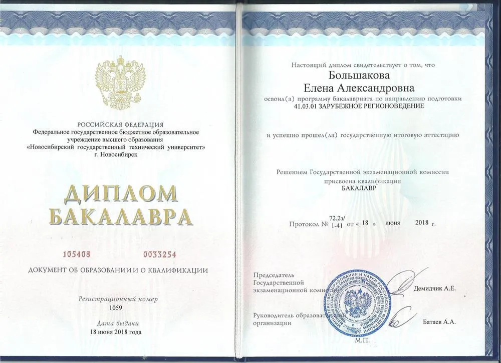 Диплом бакалавра 