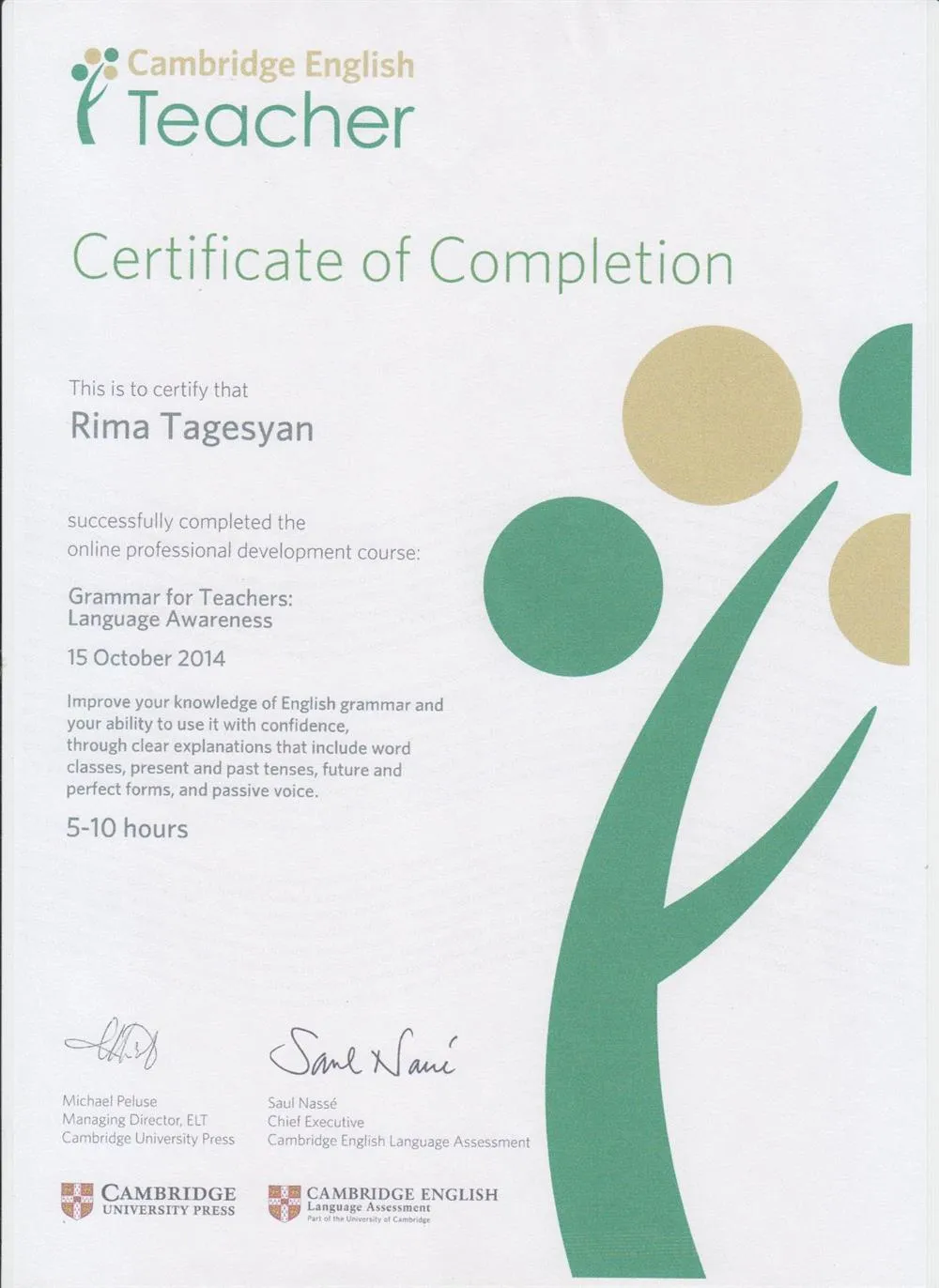 CAMBRIDGE ENGLISH TEACHER Grammar for Teachers: Language Awareness
