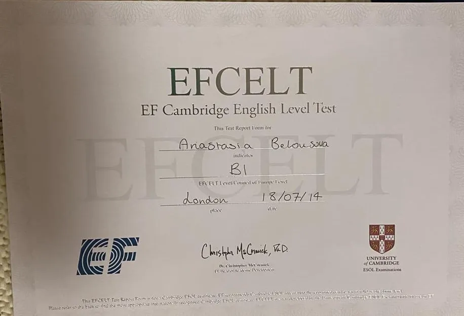  EF Cambridge English Level Test — Level B1