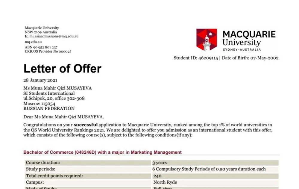 Macquarie University Enrolment 