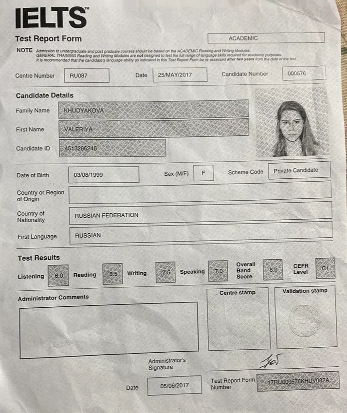 IELTS 8.0