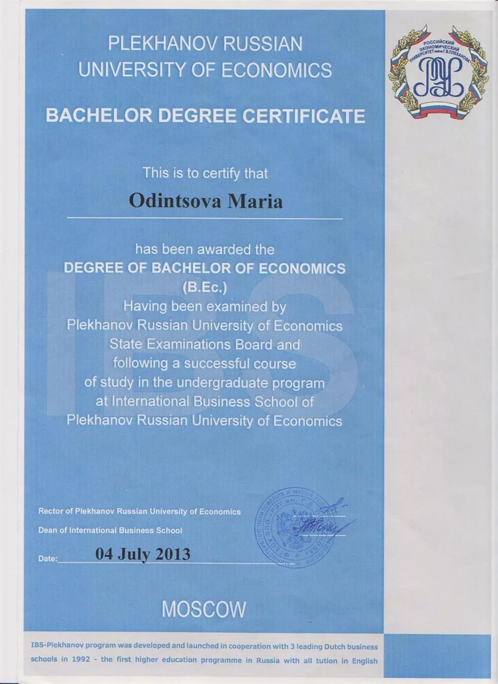 Bachelor of Economics