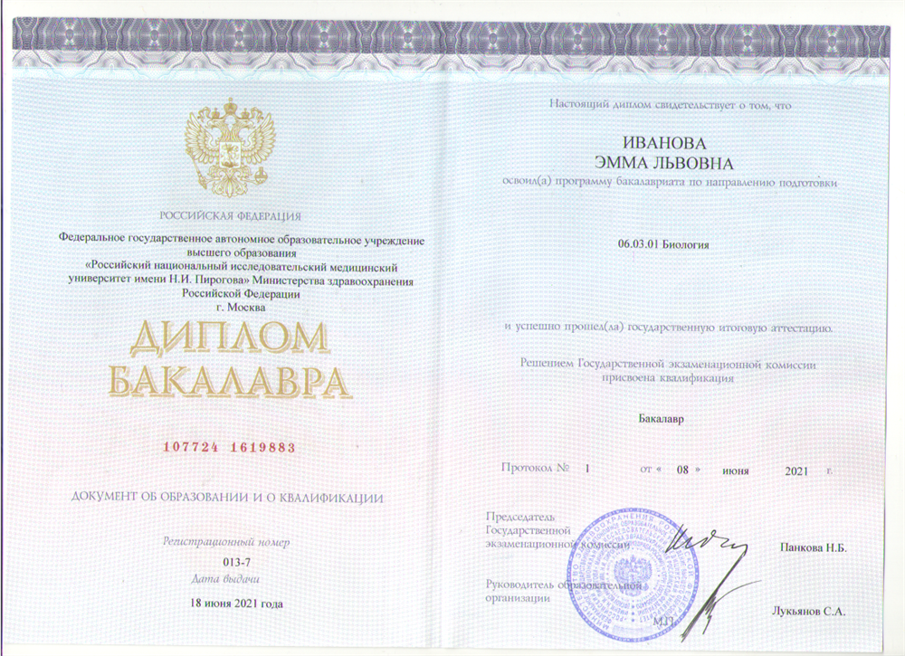 Диплом бакалавра