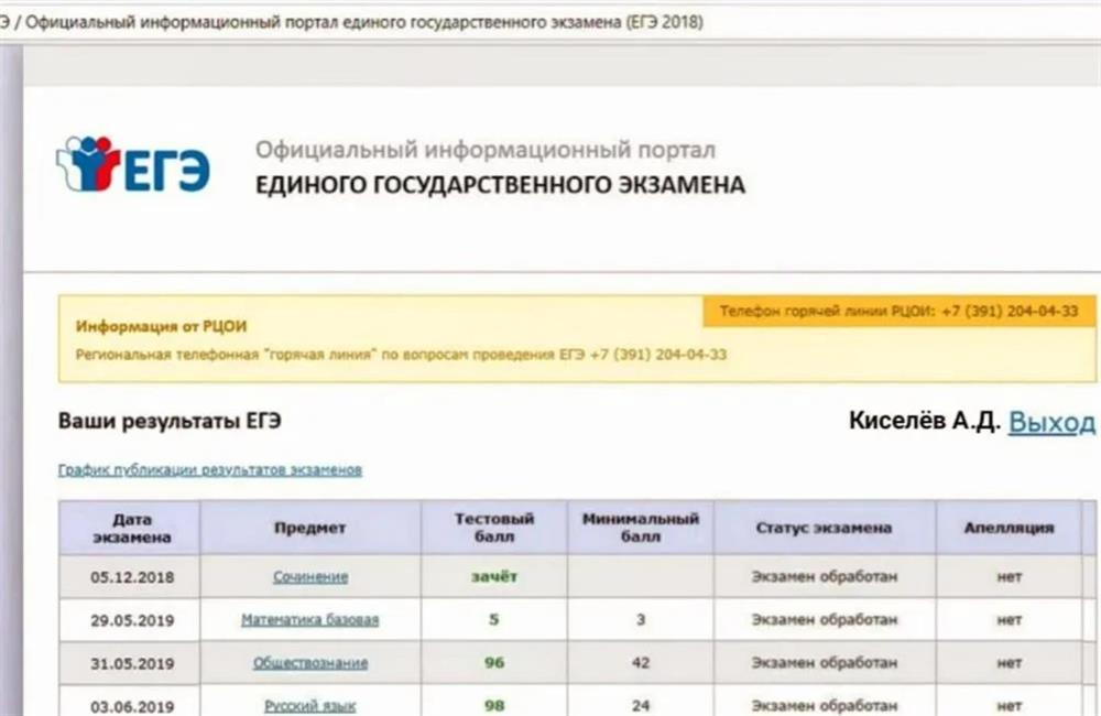 Результаты ЕГЭ: 96 баллов