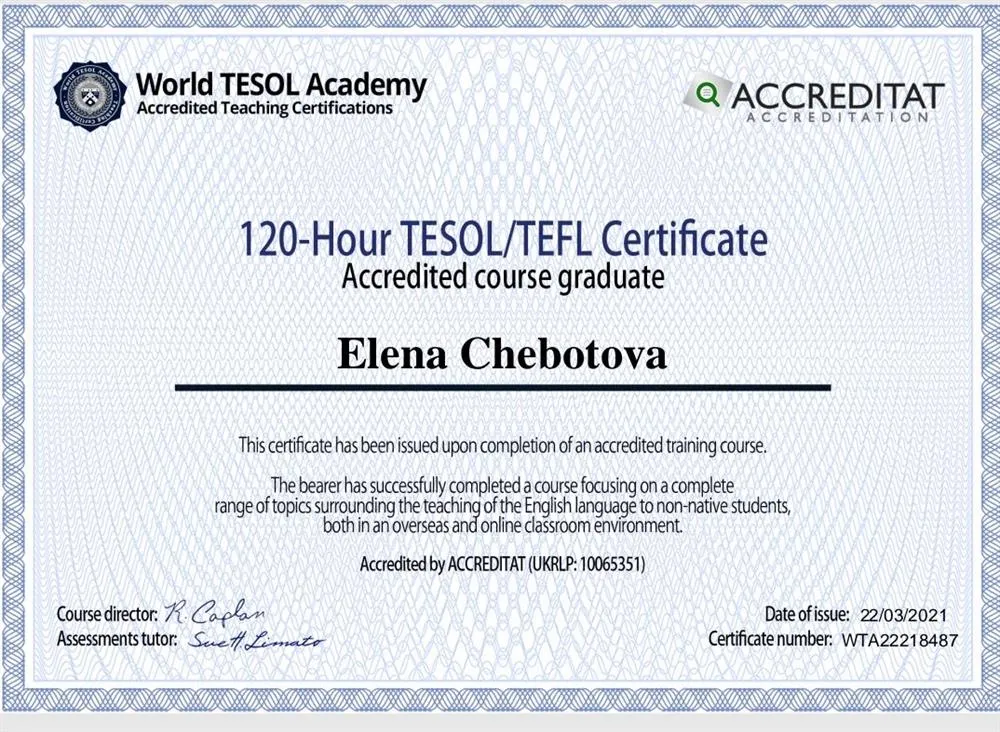TESOL/TEFL Certificate