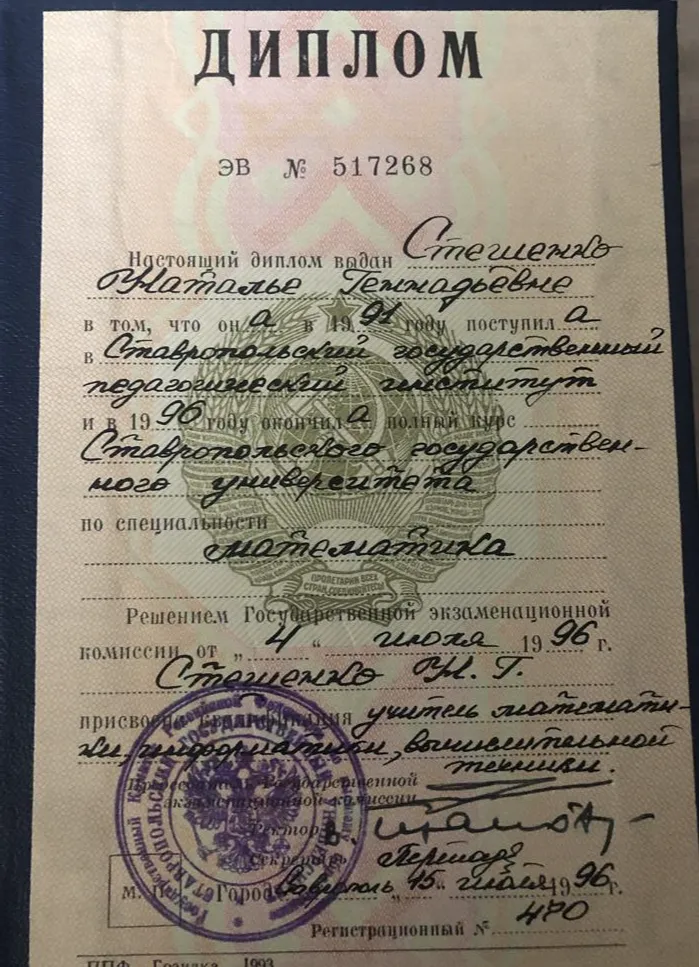 Диплом об окончании университета 