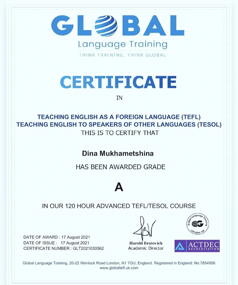 TESOL/Tefl diploma