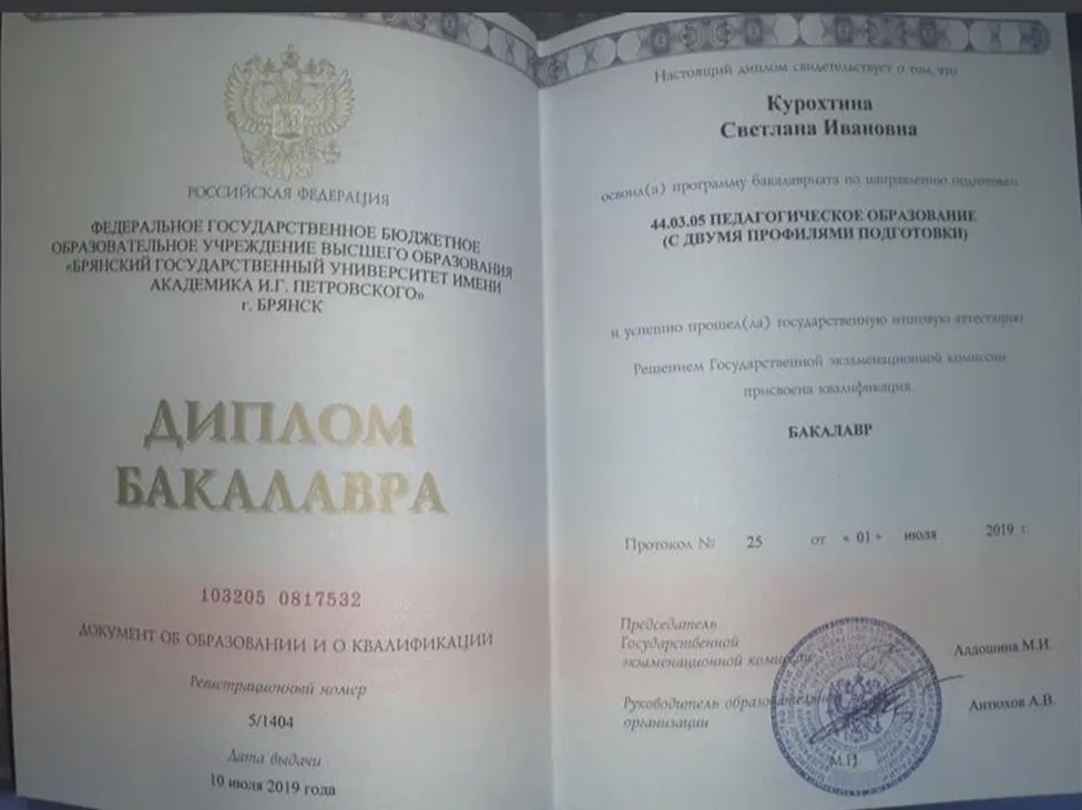 Диплом бакалавра, учитель начальных классов