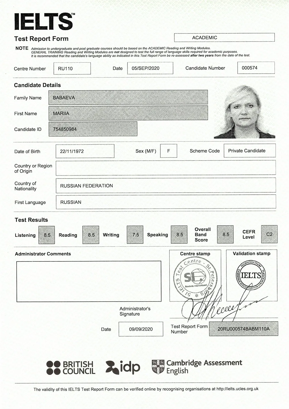 IELTS 8.5 