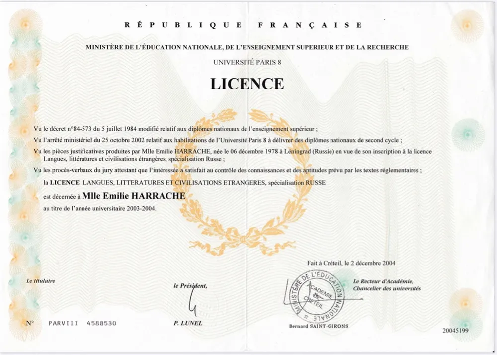 Licence Paris VIII
