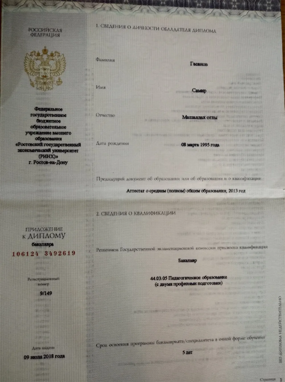 Диплом бакалавра