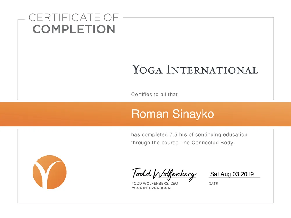 Сертификат прохождения курса The Connected Body