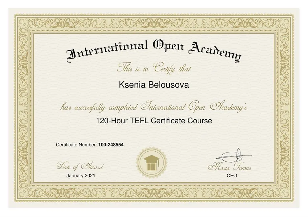 120-Hour TEFL Teaching Certificate