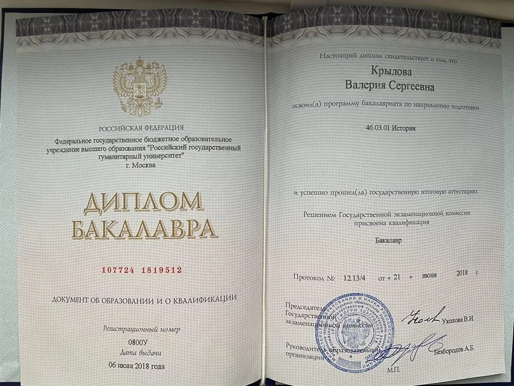 Диплом бакалавра: история-компаративистика 