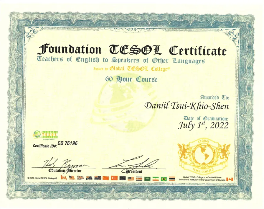 Advanced TESOL course