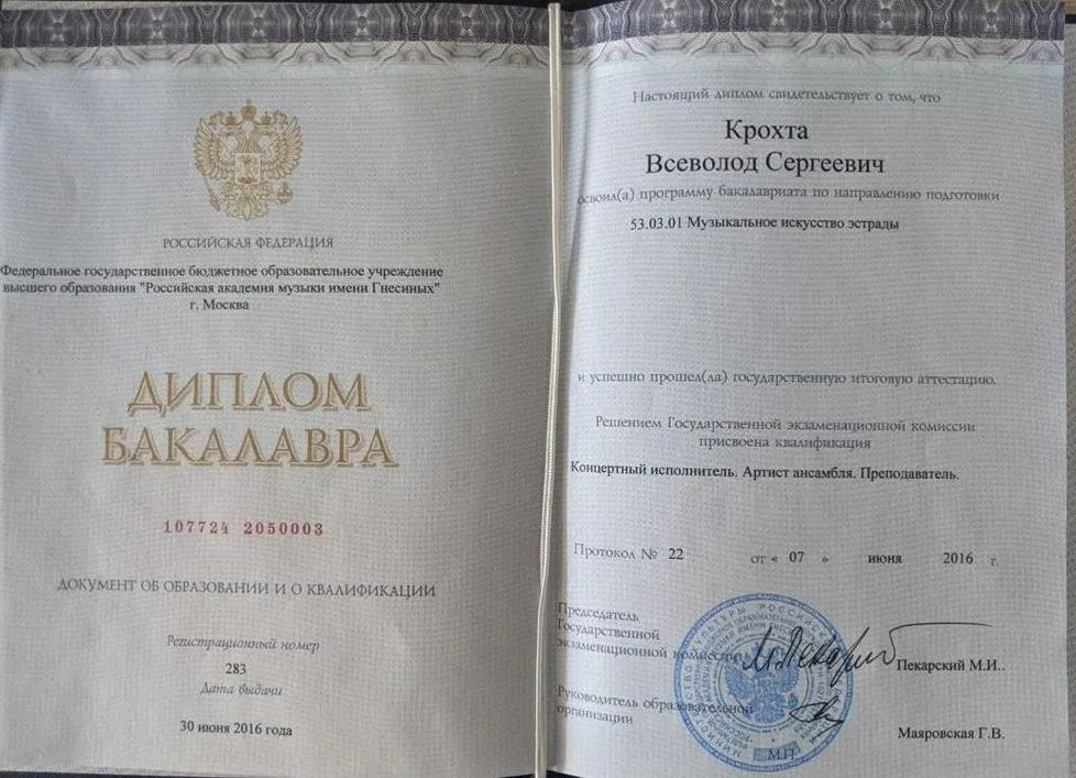  РАМ Гнесиных (Музыкальное искусство эстрады) Концертный исполнитель. Артист ансамбля. Преподаватель