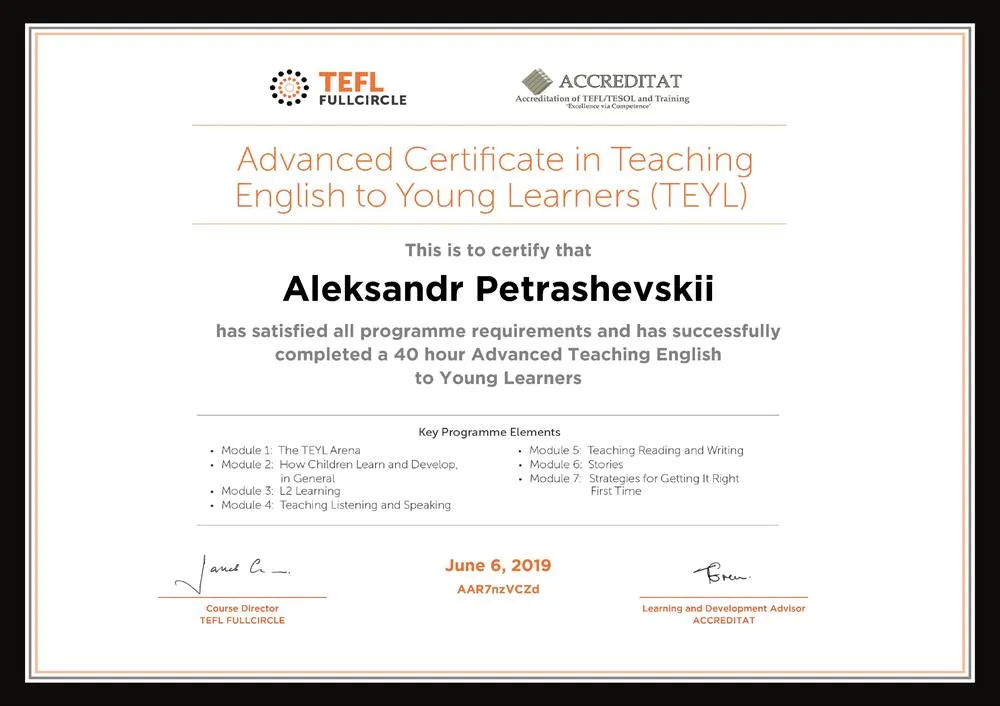 TEFL Fullcircle Certificate