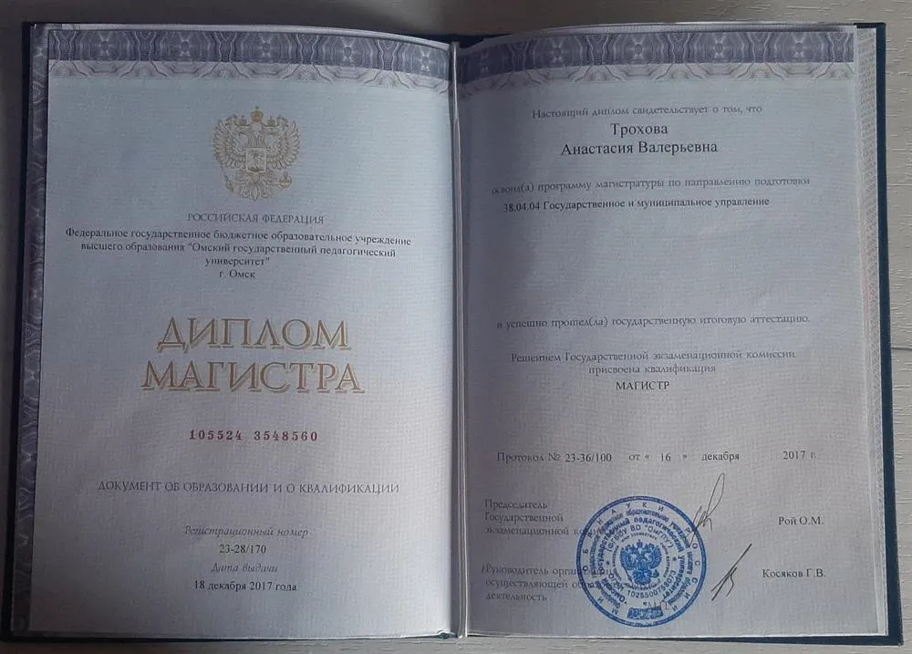 Диплом магистра правоведения 