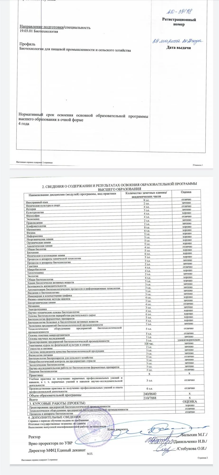 Справка с университета 