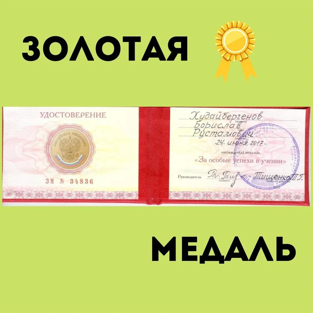 Окончил школу с золотой медалью 