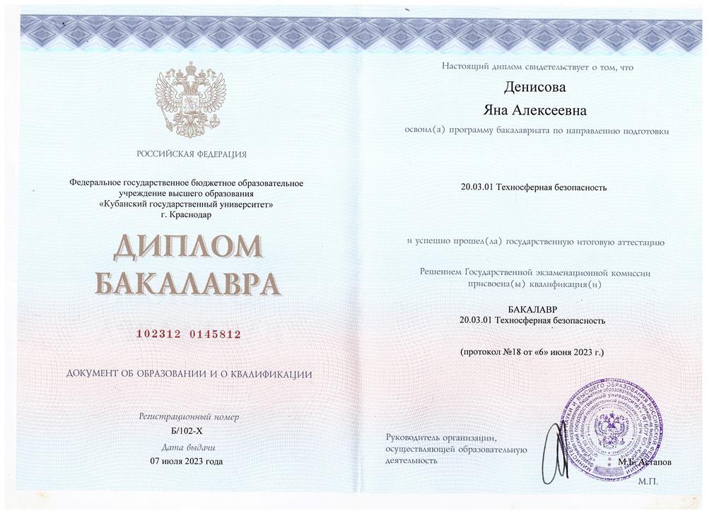 Диплом бакалавра 