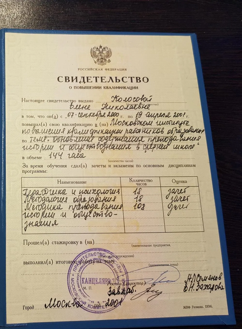 Свидетельство