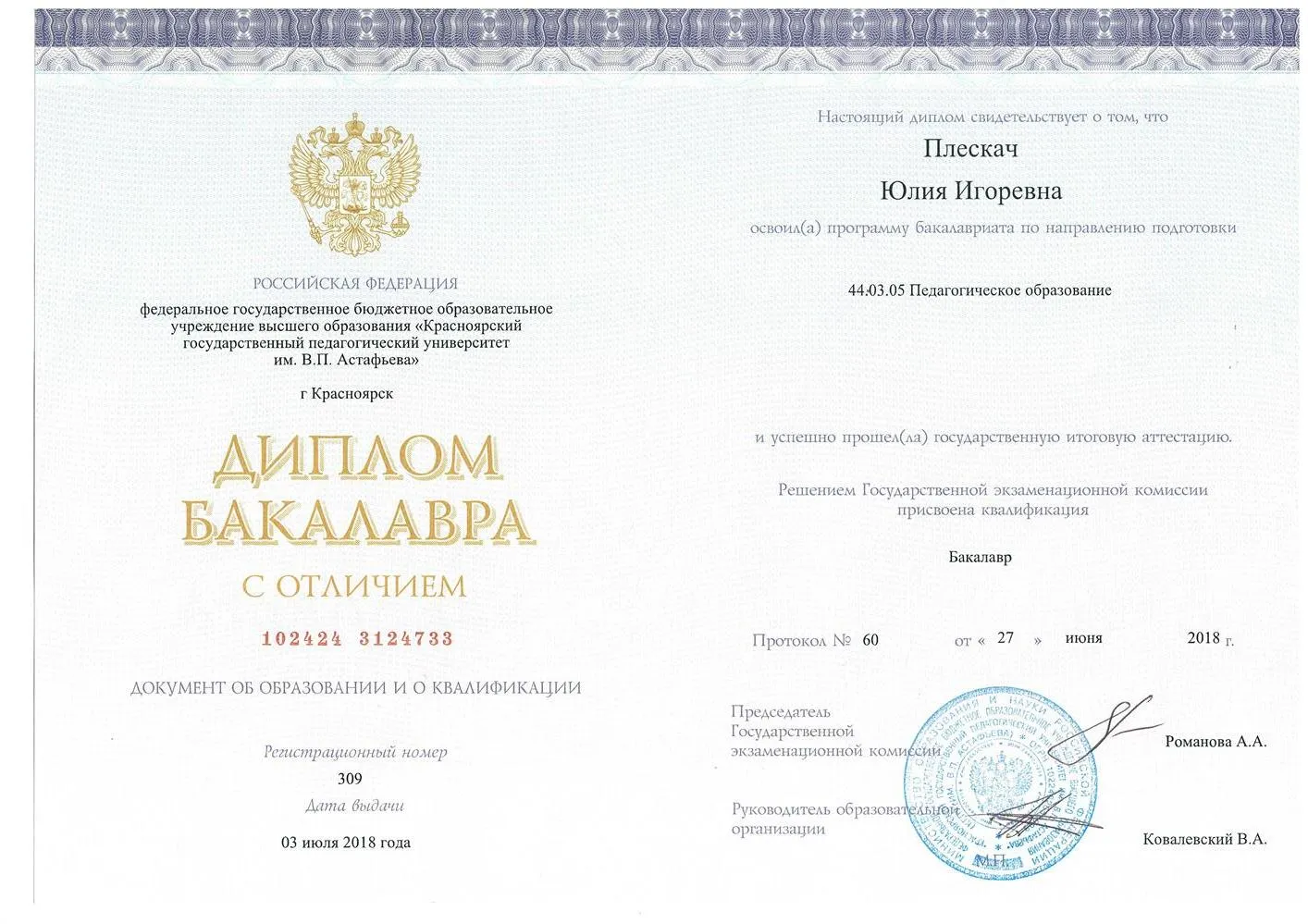 Диплом бакалавра